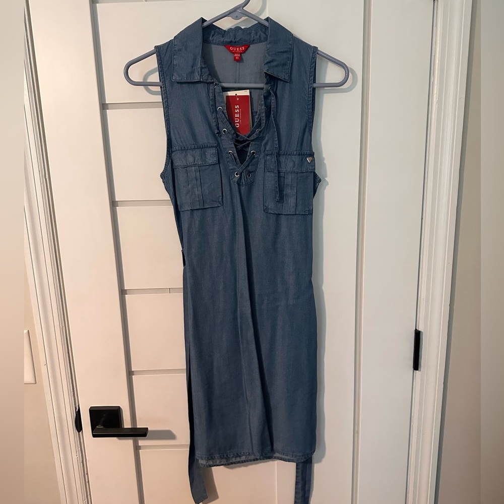 New guess denim dress XS